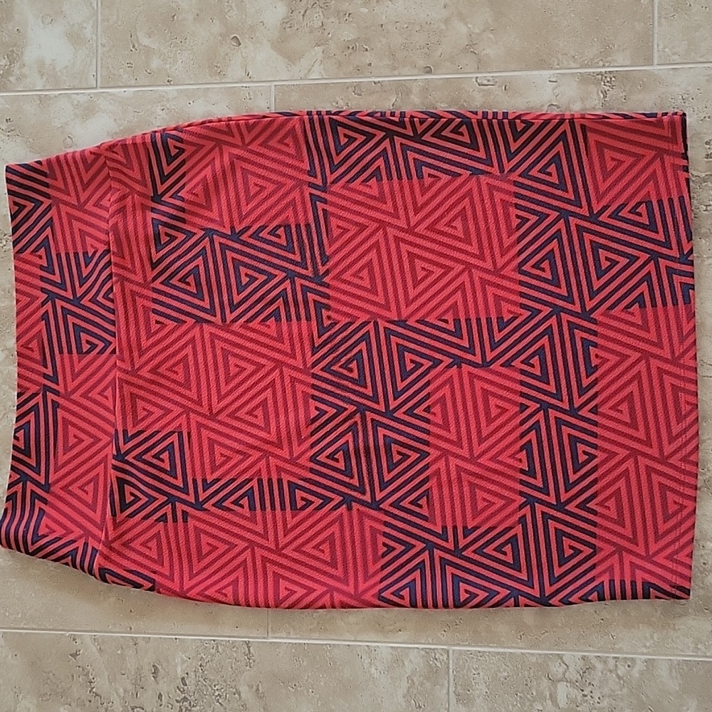 LuLaRoe Red and Navy Blue Skirt - New Without Tags
